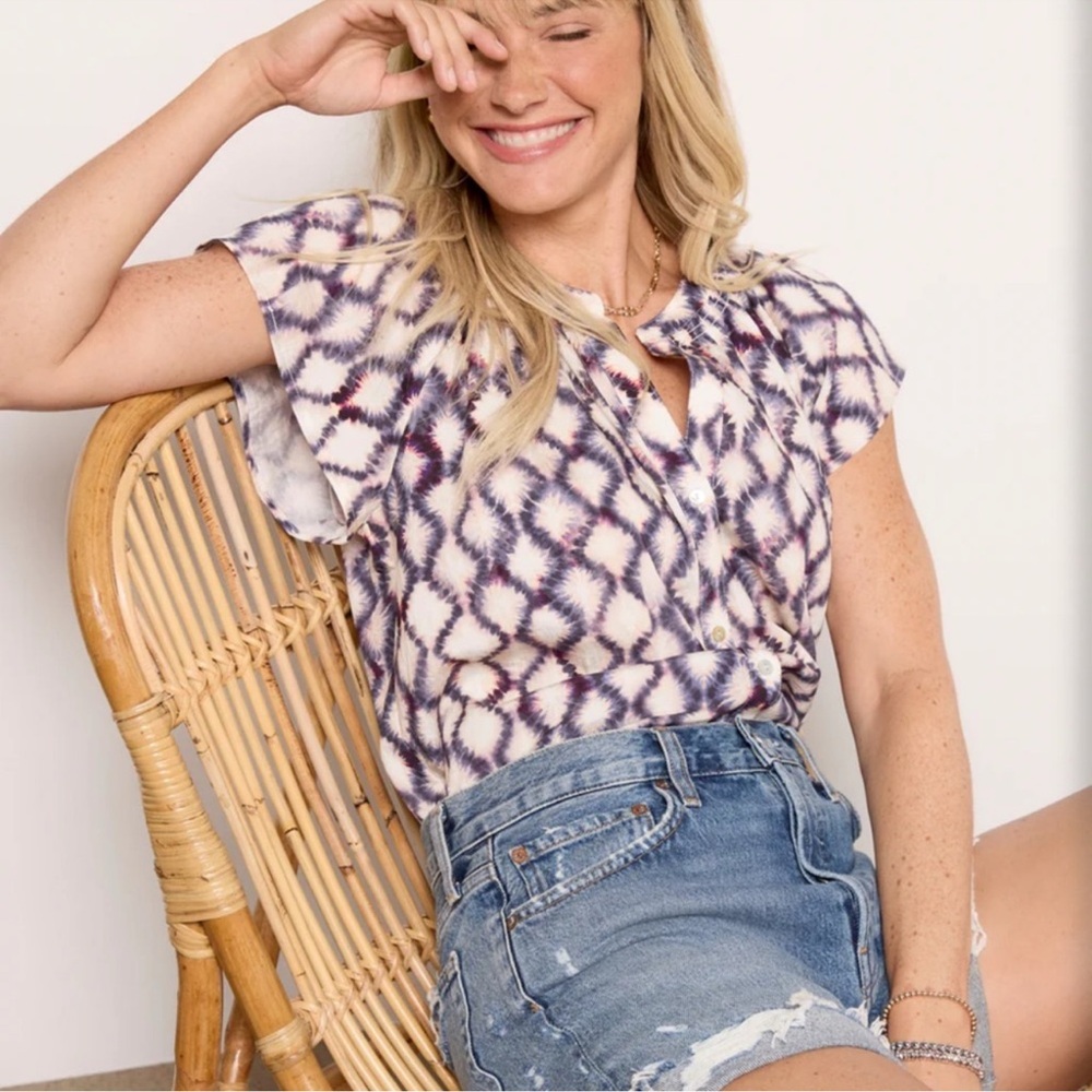 Rails Purple and Cream Blouse